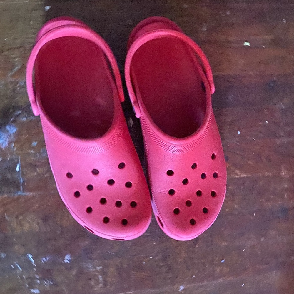 CROCS Red Slip-On Loafers with Ventilation